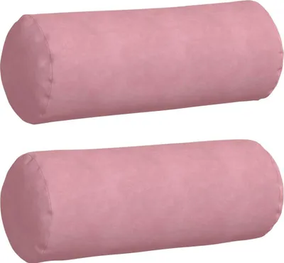 Produktbild von vidaXL Bolsterkissen 2 Stück Rosa Ø 25 x 70 cm Cordstoff