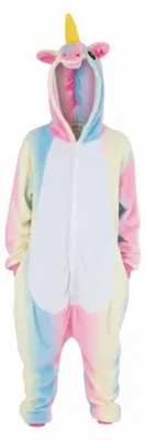 Produktbild von PartyPro Regenbogen-Einhorn-Kigurumi-Kostüm, Alter 4-6