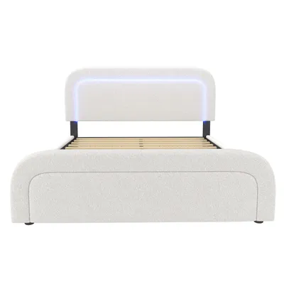 Produktbild von Flieks Polsterbett 160x200cm mit 4 Schubladen, Doppelbett Jugendbett mit Lattenrost, Holzbett Stauraumbett Klassisches Bett, Schafwolle, Weiß