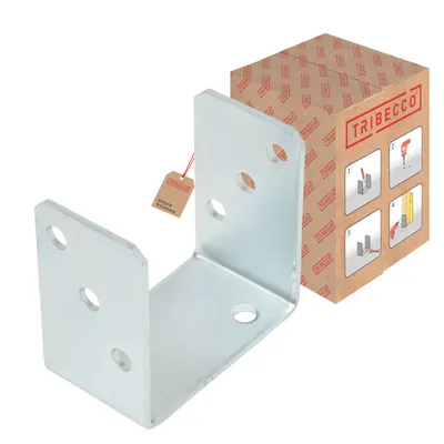 Produktbild von TRIBECCO® U-Pfostenschuh zum Aufschrauben für Vierkant-Holzpfosten, feuerverzinkt