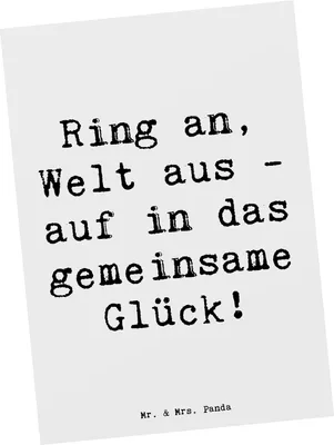 Produktbild von Mr. & Mrs. Panda Postkarte Spruch Verlobung Glück - Weiß - Geschenk, Geschenke, Fotokarte, Heiraten, einzelkarte, glückliches Paar, Liebe, Grußkarte, romantisch, Heirat