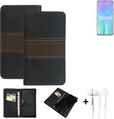 Produktbild von K-S-Trade Handyhülle + Kopfhörer kompatibel mit Huawei Honor 20 Schutzhülle Walletcase Bookstyle Tasche Schutz Case Hülle Wallet Cover Kunstleder
