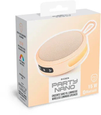 Obrázek produktu pro Bigben Interactive PARTYBTIPNANOOP, 5,08 cm (2"), 15 W, 80 - 20000 Hz, 4 ohm, 55 dB, Bezdrátový