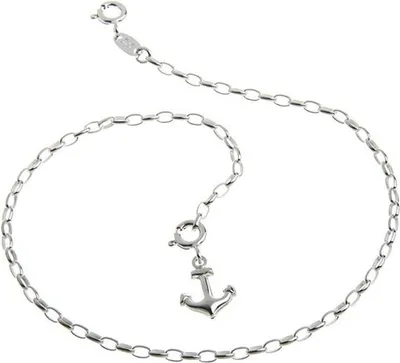 Produktbild von SILBERKETTEN STORE Fußkette Rundanker 2,3mm mit Ankeranhänger - 925 Silber, Länge 30cm - 30cm