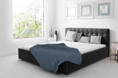 Obrázek produktu pro Čalouněná postel Soffio s úložným prostorem černá 160 x 200