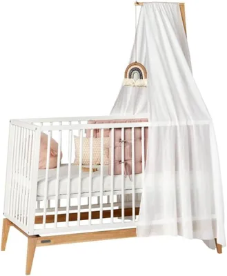 Productafbeelding van Witte bedhemel voor babybedje Linea