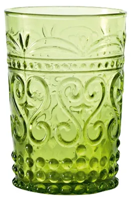 Image de Zafferano Lot De 6 Verres Tumbler Collection Provenzale En Verre Soufflé À La Main, Couleur Vert Pomme, Design Rustique Et Élégant, Résistants