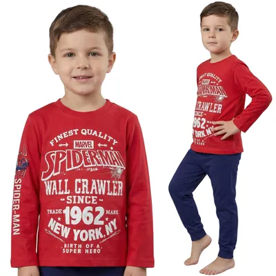Produktbild von MARVEL Spider-Man – Zweiteiliger rot-marineblauer Jungenpyjama aus Baumwolle mit langen Ärmeln 110