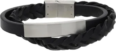 Produktbild von JuwelmaLux Herren Armband Leder Edelstahl JL45-03-0036 22 cm