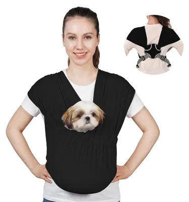 Produktbild von Hundetragetasche Freihand Verstellbar Atmungsaktiv Schwarz L