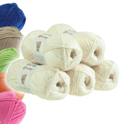 5x100g Strickgarn Kartopu BABY ONE perlweiß