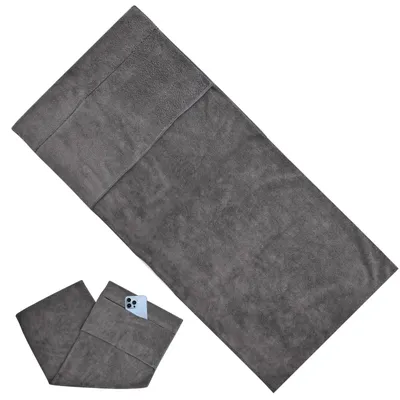 Produktbild von Solidchoice – Mikrofaser-Handtuch für Fitness, mit Reißverschlussfach, 100 x 40 cm