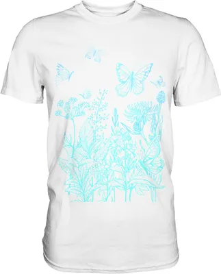 Produktbild von Natur Wiese Schmetterling T-Shirt – White / 5XL