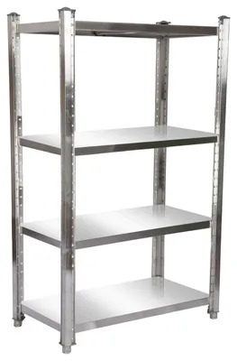Edelstahl-Stellregal 120x50x155 cm, 4 Böden, je 150 kg
