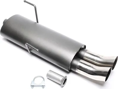 Image de Échappement sport 2x76mm DTM haut rond pointu avec ABE pour Peugeot 206 bicorps type2