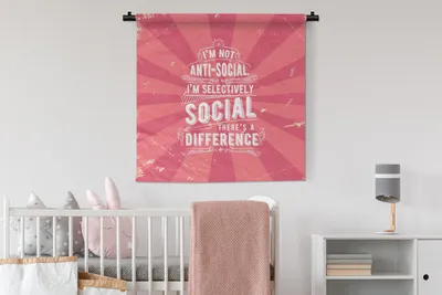 Produktbild von MuchoWow® Wandteppich Wandbehang Jahrgang - Gestaltung - Text 90x90 cm Tapisserie Dekoration Wandtuch - Wandaufhänger