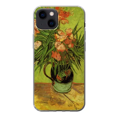 Produktbild von MuchoWow® Handyhülle Schutzhülle Hülle für iPhone 13 mini Stillleben Vase mit Oleander und Büchern - Vincent van Gogh Silikon Softcase Handy Hülle - Softcase