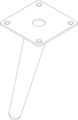 Produktbild von 4x Schräg Möbelfüße Chrome Konisch Möbelbeine Ersatz Möbelfüße Metall 23 cm