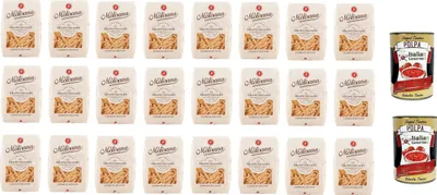 Produktbild von 24x La Molisana Casareccia Pasta Lenta Lavorazione Teigwaren aus Hartweizengrieß Bronze-Zeichnung 500g + 2x Italian Gourmet Polpa