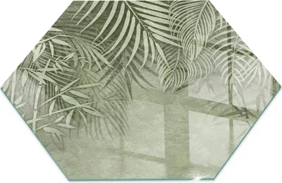 Produktbild von Glasbodenplatte für H 40 cm – Kaminofen – Kaminplatte Glas – Schutzglas – Funkenschutzplatte –Glasbodenplatte Feuerfeste – Hitzeschutzplatte – Bodenschutz aus Glas – Tropische Blätter im Hintergrund
