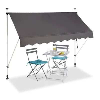 Obrázek produktu pro Bc-elec - HHYVA2512-ant Ručně výsuvná markýza na terasu a terasu 250x120cm antracitově šedá