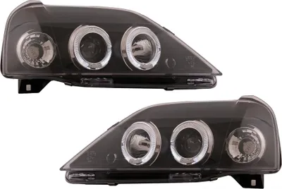Image de Phares à LED Angel Eyes pour Dacia Logan 2004-2008 noirs Headlights.