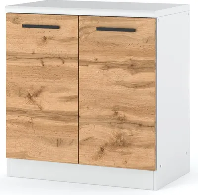 Zdjęcie produktu dla Szafka Kuchenna Stojąca Z Blatem Modułowa Blande 80Cm Biała Dąb Wotan