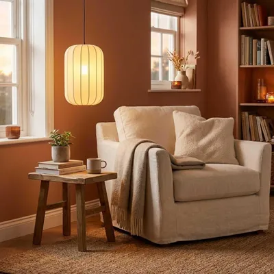 Immagine prodotto di Lampada a sospensione Casaya Suri, attacco E27, cilindrica, color beige, modello 997207