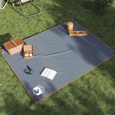 Produktbild von vidaXL Picknickdecke mit Heringen Grau und Orange 205x155 cm