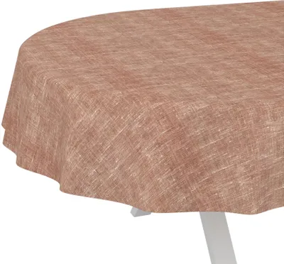 Produktbild von Tischdecke Melliert Vintage Rot Oval 160x140cm Schnittkante