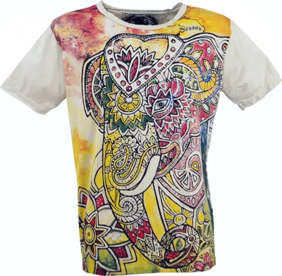 Produktbild von Mirror T-Shirt - Elefant / Sand, Herren, Creme-weiß, Baumwolle, Größe: XL