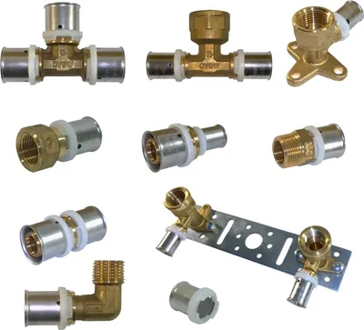 Produktbild von Pressfitting Fittings Press Verbundrohr DVGW Aluverbundrohr 16 20 26 Übergang, Größe:16 x 1/2, Auswahl:Presswinkel mit Innengewinde