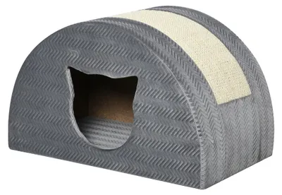 Produktbild von Katzenh?hle mit Kraztbrett Katzenbett Kratzhaus Katzenhaus Katzenwohnung Sisal Grau 48.5 x 30 x 30 cm