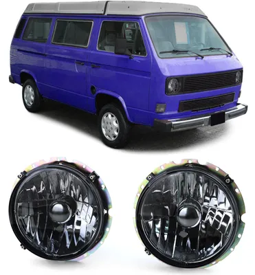 Für VW T2 73-79 T3 79-92 Transporter Klarglas Scheinwerfer LINKS RECHTS Schwarz in der Farbe Schwarz von Carparts-Online GmbH