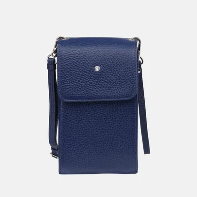 Produktbild von RUBY - Marineblaue Smartphone-Tasche aus Leder