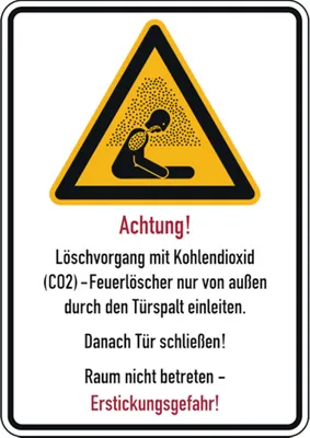 Produktbild von Dreifke® Aufkleber | Warnschild, Kombischild, Löschvorgang durch Türspa - 148...