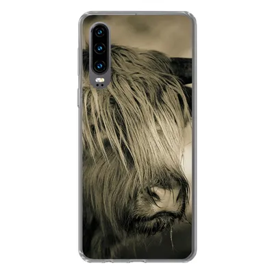 Produktbild von MuchoWow® Handyhülle Schutzhülle Hülle für Huawei P30 Schottischer Highlander - Tiere - Haare Silikon Softcase Handy Hülle - Kartenbesitzer
