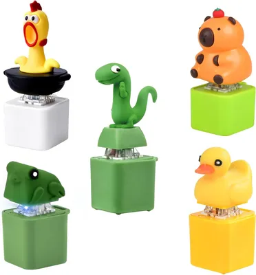 Produktbild von 5 Stück Fidget Toys Set, Ente Schlüsselanhänger mit Licht & Sound, Duckeys Quacking Tastatur Fidget Toy, Capybara Fidgets Keychain, Lustige Gadgets