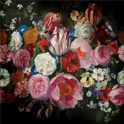 Produktbild von Fototapete 360950 Vliestapete Blumen Floral 265 x 265 cm Rasch Selection Schwarz