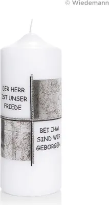 Produktbild von Trauerkerze Ornament verziert 200 x 80 mm, Gedenkkerze