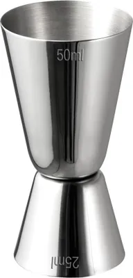 Produktbild von APS 93112 Barmaß, Edelstahl, Volumen 25 / 50 ml, Ø 4 / 4,5 cm, Höhe 8,5 cm