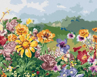 Obrázek produktu pro Zuty - Diamantové malování - LUČNÍ KVÍTÍ, 40x50 cm, vypnuté plátno na rám