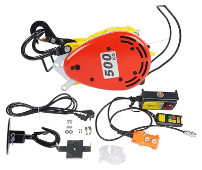Immagine prodotto di Verricelli elettrici - Gru a catena 2-in-1 - Potenza: 1800 W - Capacità di sollevamento: 500 kg - Altezza di sollevamento: 30 m - Telecomando wireless