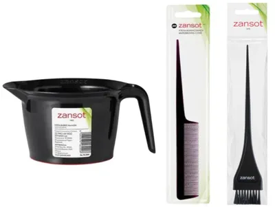 Obrázek produktu pro Zansot sada pro barvení vlasů + kadeřnický hřeben 20 cm, vyrobeno v Řecku