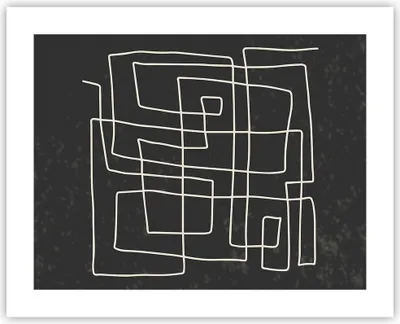 Produktbild von Poster - Poster ohne Rahmen - Schwarzweiß Labyrinth Linie - 50x40 cm - Wand Bild - Wanddeko - Wandbilder - Kunstposter - Wandposter - Bilder - Kunstdruck - Wanddekoration - Wandbild - P2XAA50x40-5110