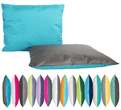 Produktbild von JACK 2-farbiges Wende Outdoor Lounge Kissen 30x50cm Dekokissen inkl. Füllung Wasserfest Sitzkissen Garten Stuhl, Farbe:Petrol - Anthrazit