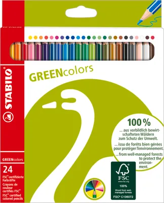 Produktbild von STABILO Umweltfreundlicher Buntstift - GREENcolors - 24er Pack - 24 verschiedene Farben