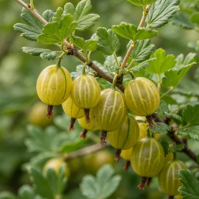 Produktbild von Stachelbeere Gelb - 2 Pflanzen - Winterhart & Mehrjährig - Seltene goldgelbe Früchte - Echte Pflanzen aus Holland - keine Samen, keine Zwiebeln, nicht künstlich