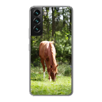 Produktbild von MuchoWow® Handyhülle Schutzhülle Hülle für Samsung Galaxy S22 Pferd - Blumen - Licht Silikon Softcase Handy Hülle - Mobiltelefonhülle