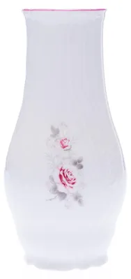 Obrázek produktu pro Thun 1794 Váza, 19 cm, český porcelán, Bernadotte, růže, růžový proužek, Thun